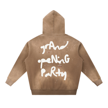 Load image into Gallery viewer, Expensive Exhibit Vintage Washed Frayed Fleece Hoodie