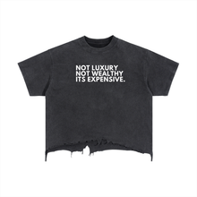 Load image into Gallery viewer, Expensive Exhibit Vintage Wash Boxy Distressed Hem T-Shirt
