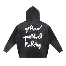 Load image into Gallery viewer, Expensive Exhibit Vintage Washed Frayed Fleece Hoodie