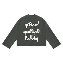 Load image into Gallery viewer, Unisex Expensive Exhibit Mock Neck Raw Edge Boxy Sweatshirt