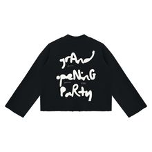 Load image into Gallery viewer, Unisex Expensive Exhibit Mock Neck Raw Edge Boxy Sweatshirt