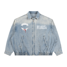 Load image into Gallery viewer, Expensive Exhibit Unisex Vintage Wash Full-Zip Denim Jacket
